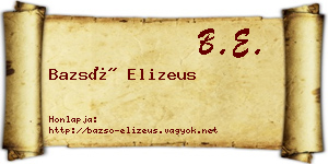 Bazsó Elizeus névjegykártya